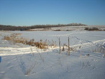 зимний пруд в селе Каменское
