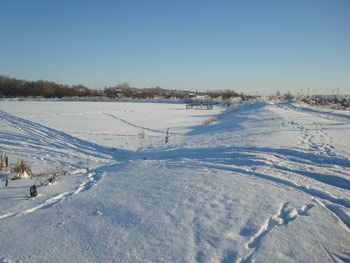 зимний пруд в селе Каменское
